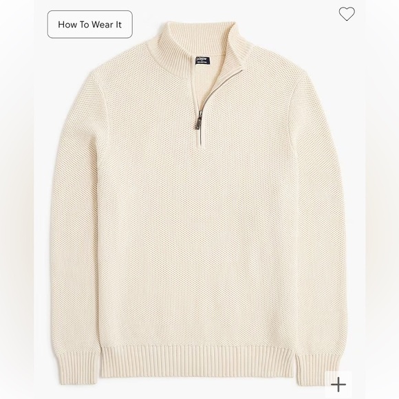 J crew Cotton honeycomb knit half-zip - Picture 4 of 5
